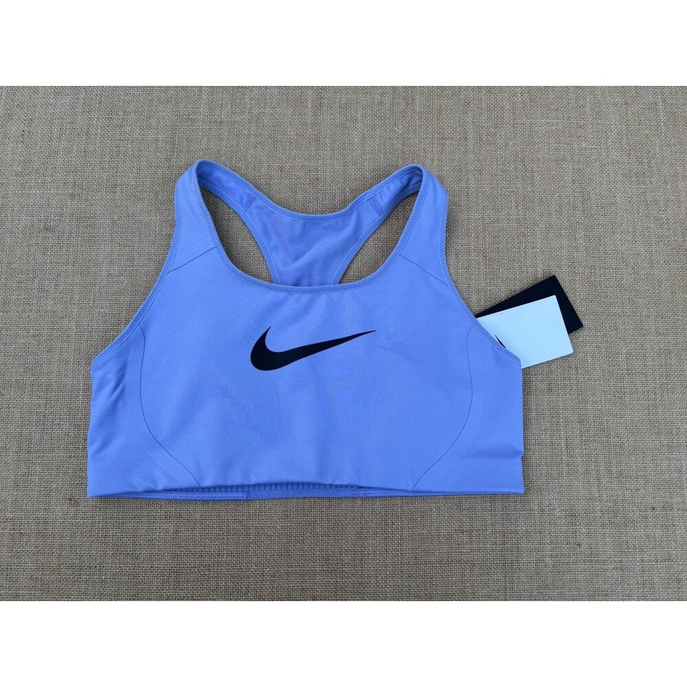 Nike Classic Swoosh Futura Women’s Size L Lilac Ice Sports Bra Unpadded NWT